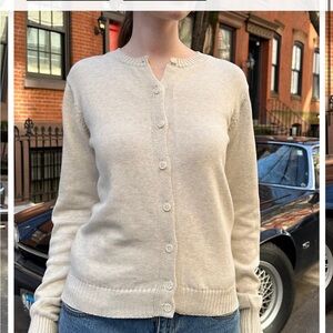 Women's Cream Cardigan Sweater